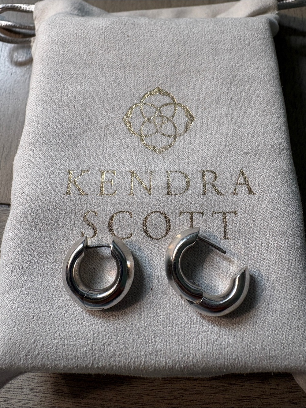 Kendra Scott Mikki Silver Hoop Huggie Earrings